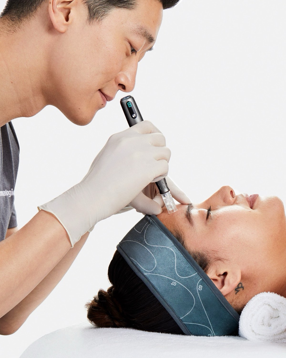 An advanced skin treatment in progress